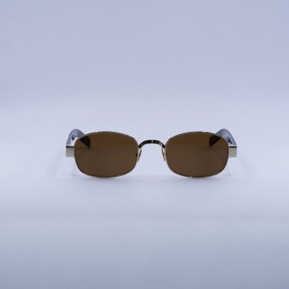 ?️ New Saint Laurent SL706 001 Sunglasses - Light Gold Frame, Nicotine Lenses main image 9